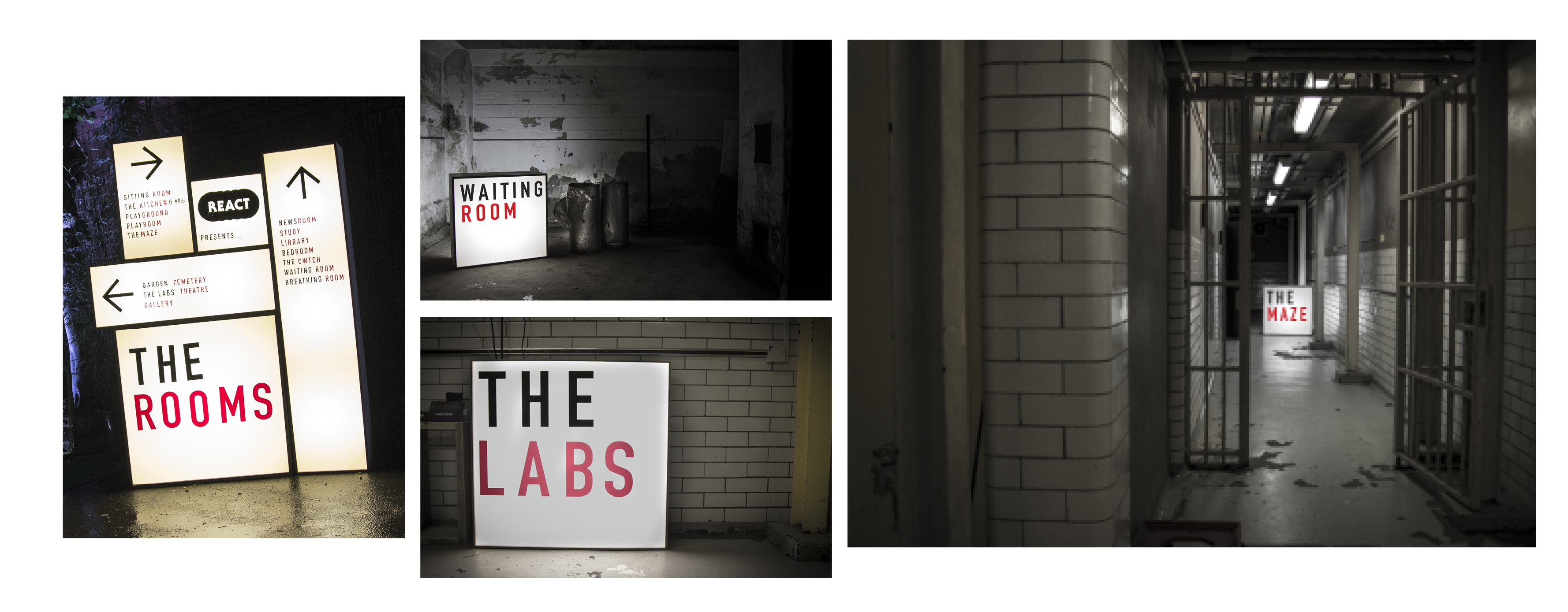 the rooms signage